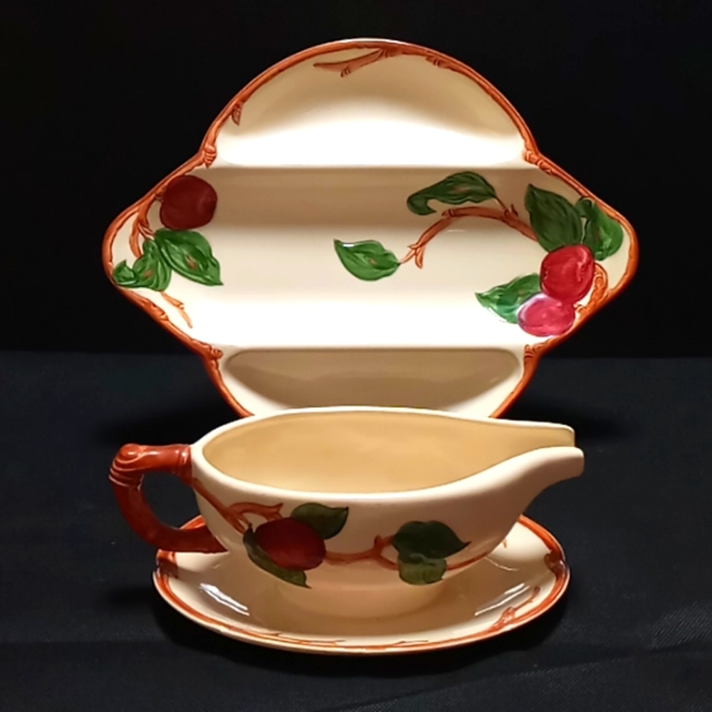 Vintage Franciscan Pottery, Relish Dish and Gravy Bowl